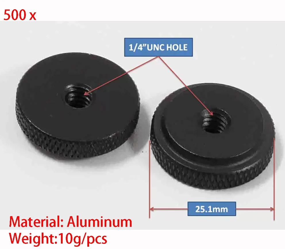 

500x Flash Shoe Mount Accessory Nut with 1/4" female Thread fr tripod camera 7D, 1/4"-20 nuts, 1/4 pads