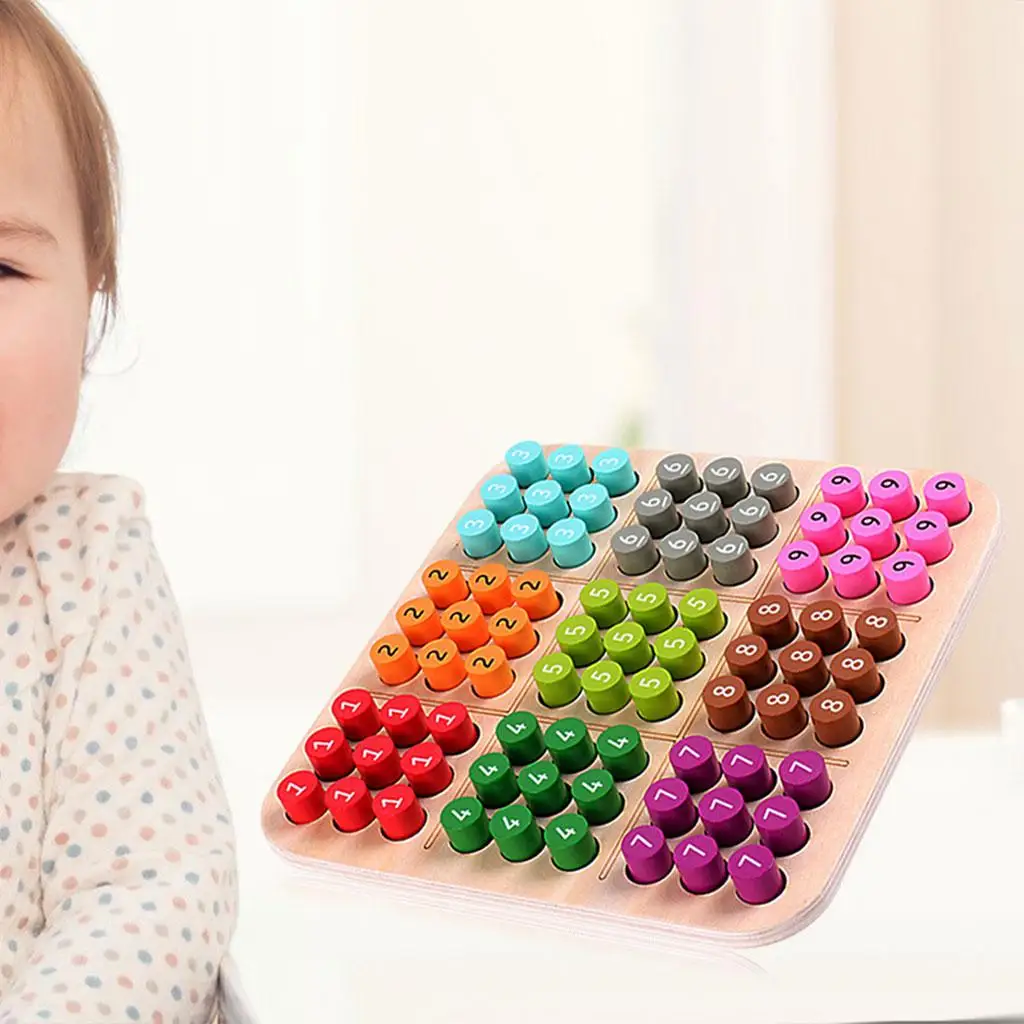 Juego de mesa de rompecabezas de Sudoku de madera, mini juego de escritorio de matemáticas, educativo, rompecabezas para viajes, actividades, adultos