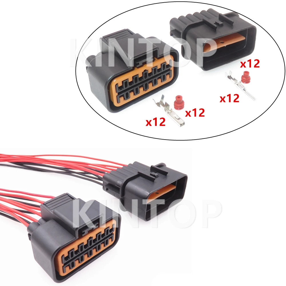 

1 Set 12 Pins PB621-12020 Car Oxygen Sensor Electric Wire Connector PB625-12027 Automobile Headlight Socket Starter With Wires