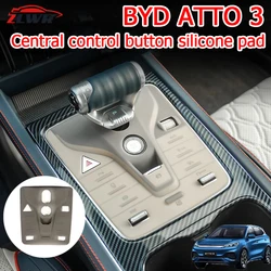 ZLWR-perilla de engranaje de silicona para coche, almohadilla protectora de control central, pegatina de control central, BYD ATTO3