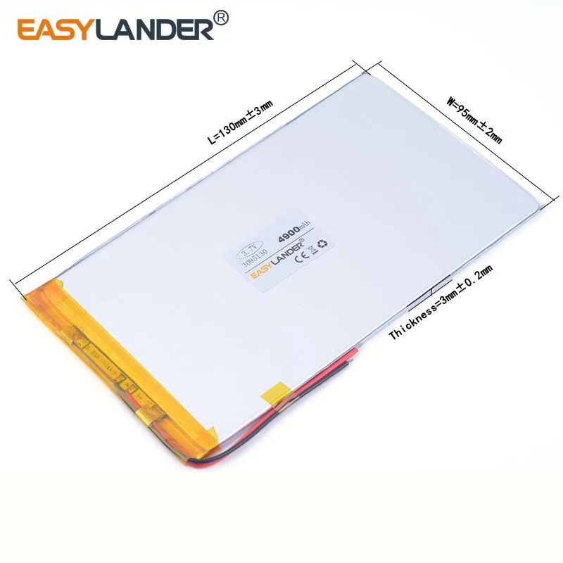 3.7 فولت 4900 مللي أمبير 3095130   بطارية ليثيوم أيون ليثيوم بوليمر قابلة للشحن