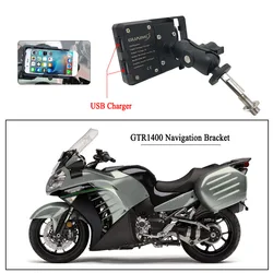 GTR1400 USB Charger Mobile Phone Holder Stand GPS Navigation Bracket Fit For Kawasaki GTR 1400 gtr1400 2006-2020 2019 Motorcycle