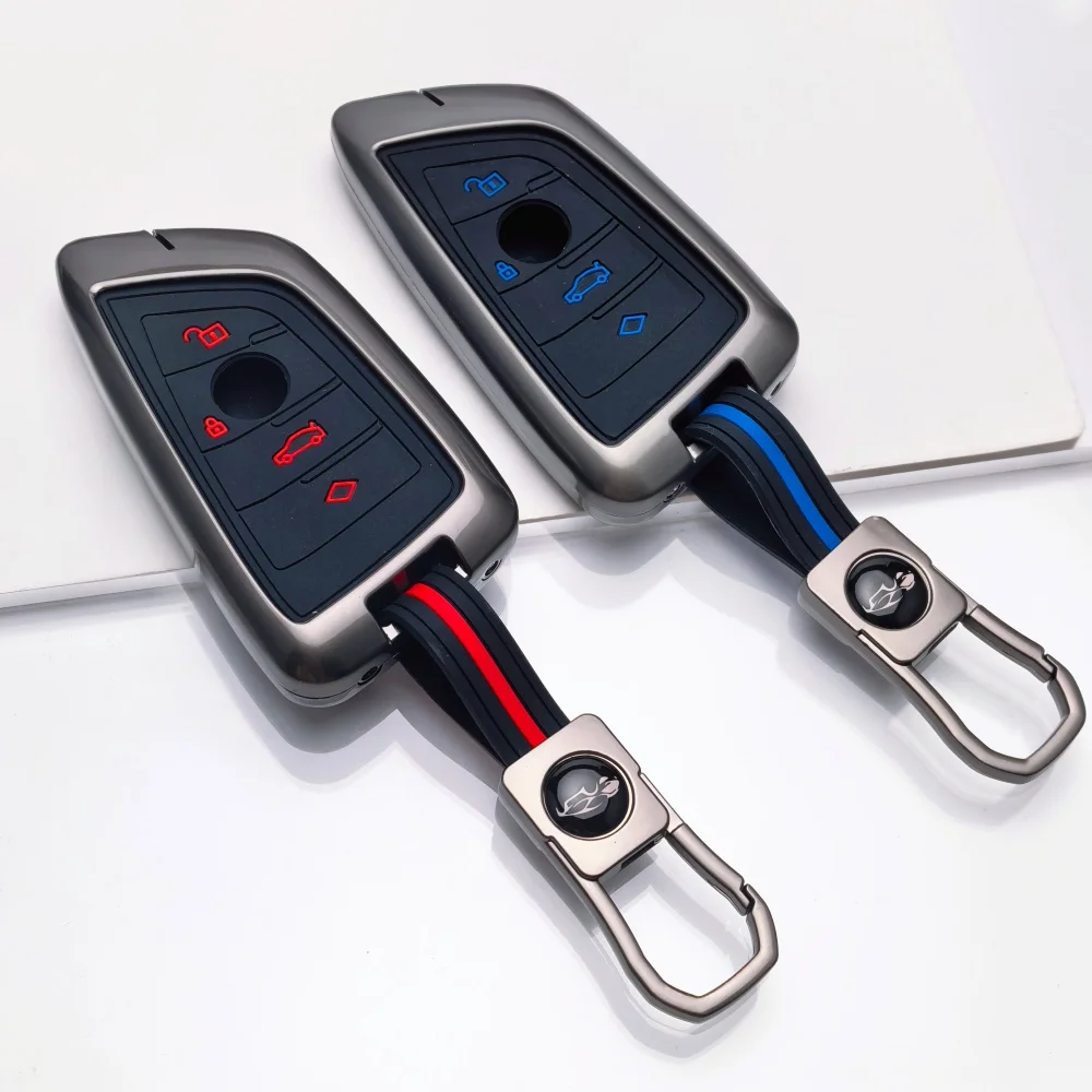Zinc Alloy Silicone Remote Car Key Cover Key Case For BMW X1 X3 X4 X5 X6 Series 1 2 3 5 7 G20 G02 G05 G31 G23 F34 F15 F40 IX3
