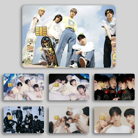 Caliente Kpop música tarjetas de crédito pegatinas decoración autobús banco pase 4 Uds T-Txt-S niño débito impermeable