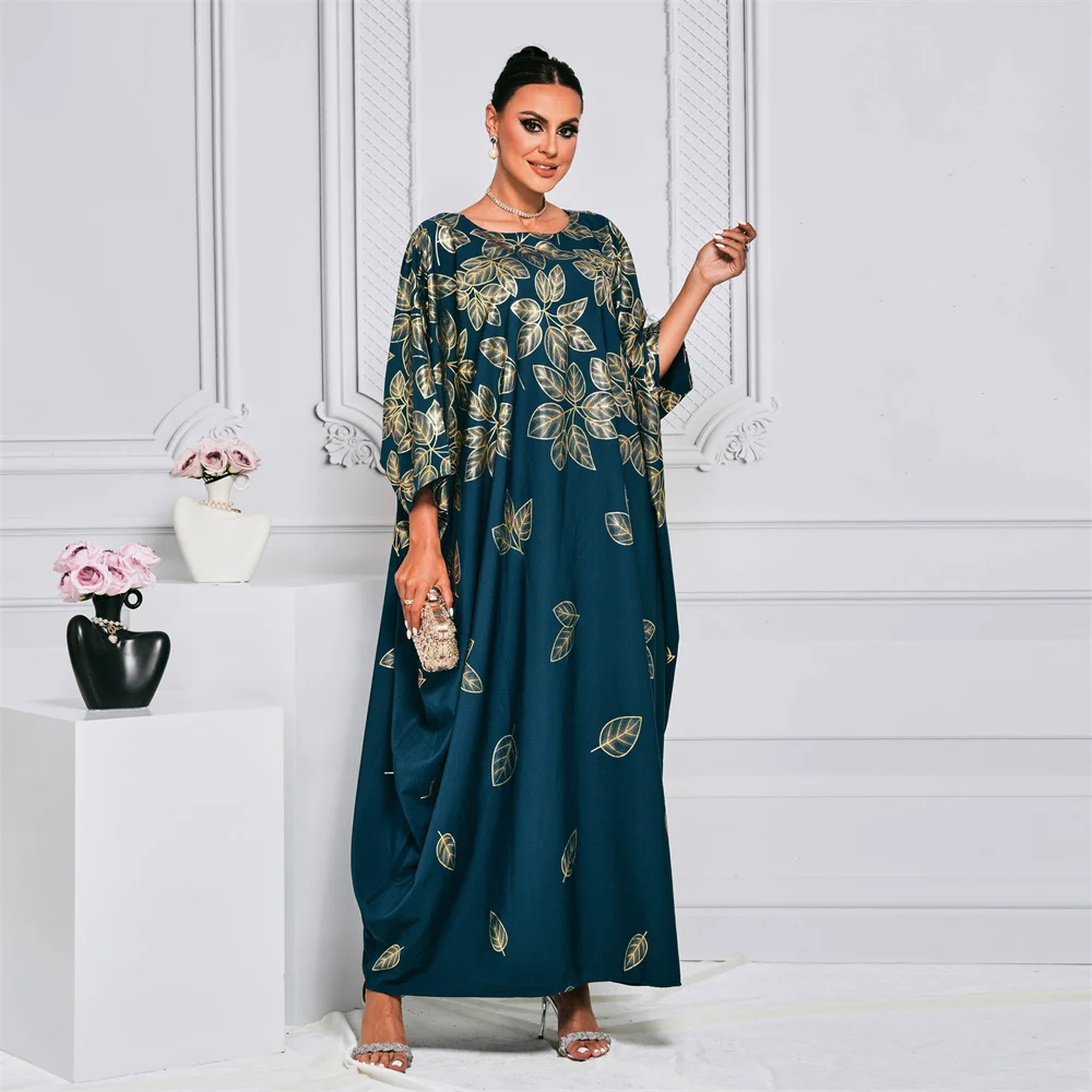 

2024 New Summer Eid Batwing Dubai Luxury Abaya Muslim Damen Maxi Kaftan Dresses For Women Islam Clothing Robe Djellaba Femme