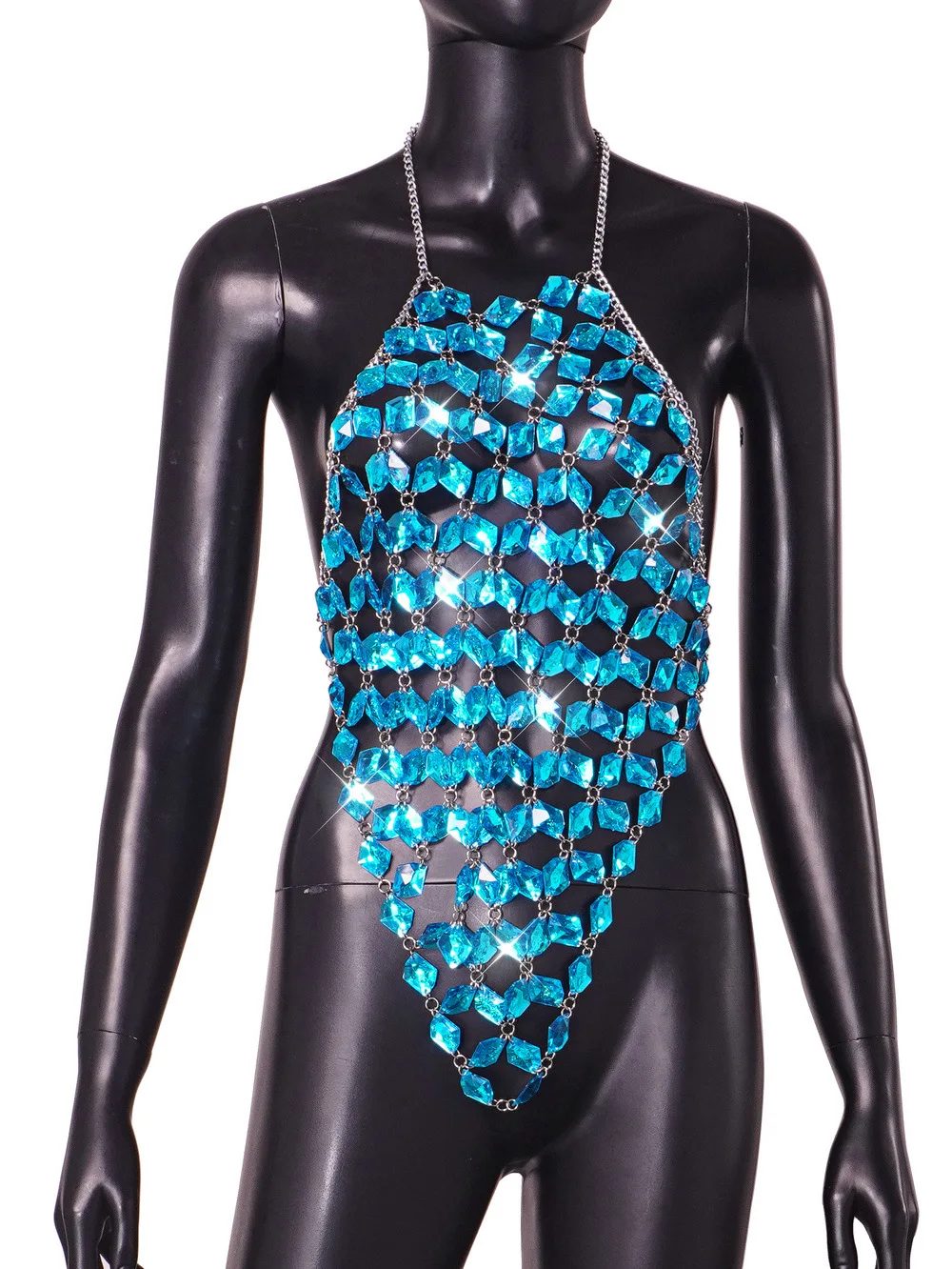 الأوروبية والأمريكية مثير الأحجار الكريمة يدويا الجسم سلسلة ملهى ليلي حزب قلادة مع تصميم مخرمة الطبقات قلادة