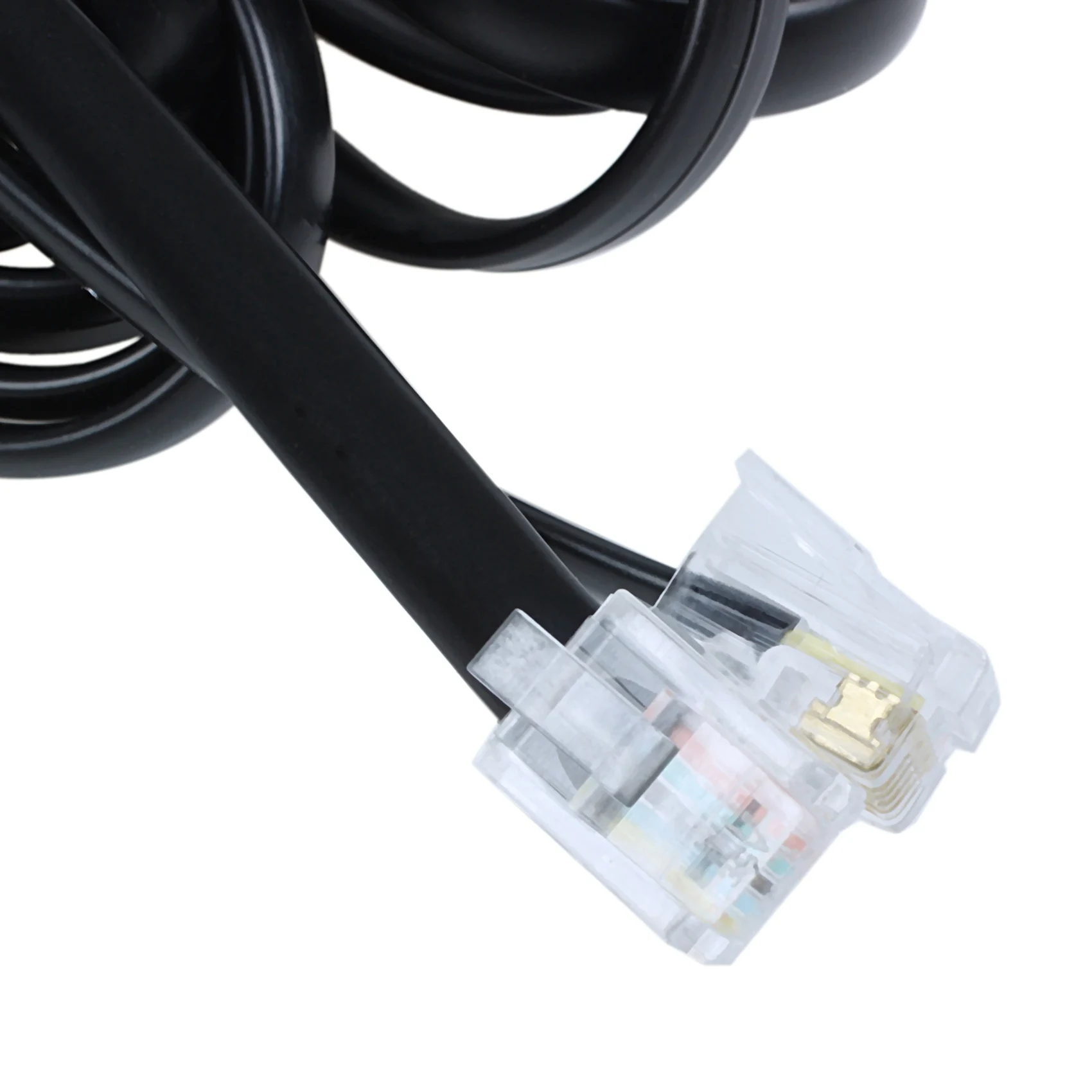 ELECT-2X 6P6C RJ11 Telephone Extension Fax Modem Cable Line 5M Length Black