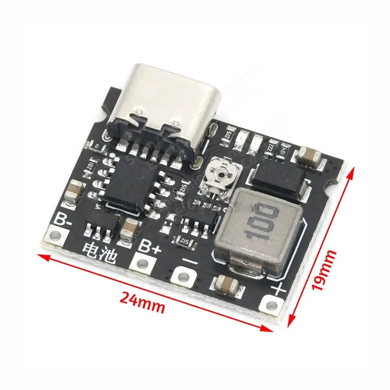 Li-ion 18650 3.7V 4.2V charger board Buck step up USB Type-C 2A lithium battery fast charge module