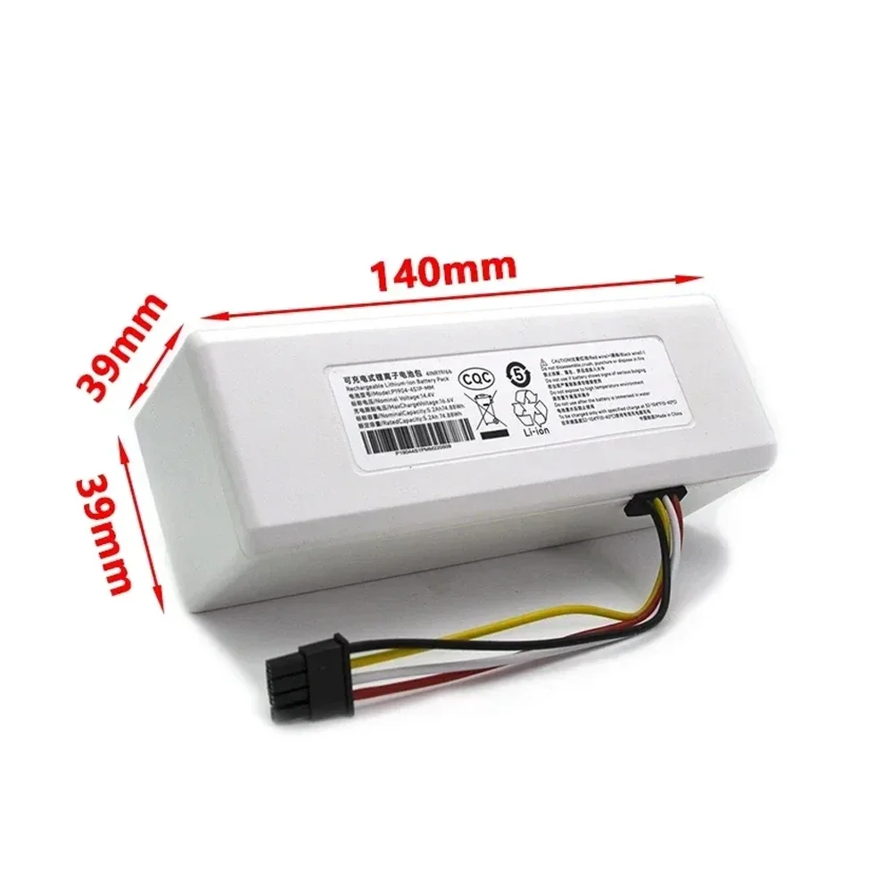 

14.4V 5.2/6.5/9.8/12.8Ah Li-ion Battery ,For Xiaomi Sweeping Mopping Robot P1904-4S1P-MM Vacuum Cleaner Replace Battery