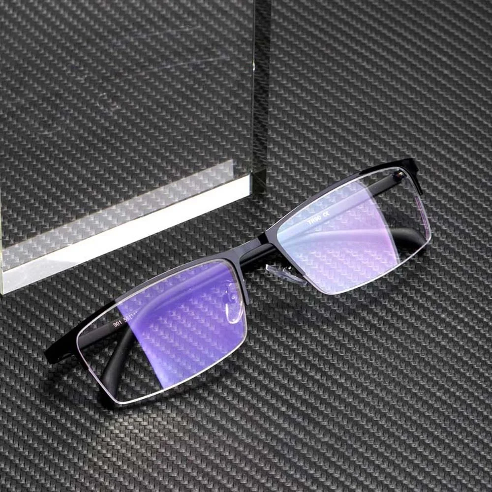 

Office Transparent Anti Blu-ray Glasses Alloy HD Half-frame Business Myopia Glasses Plastic PC Men Reading Eyewear Boss