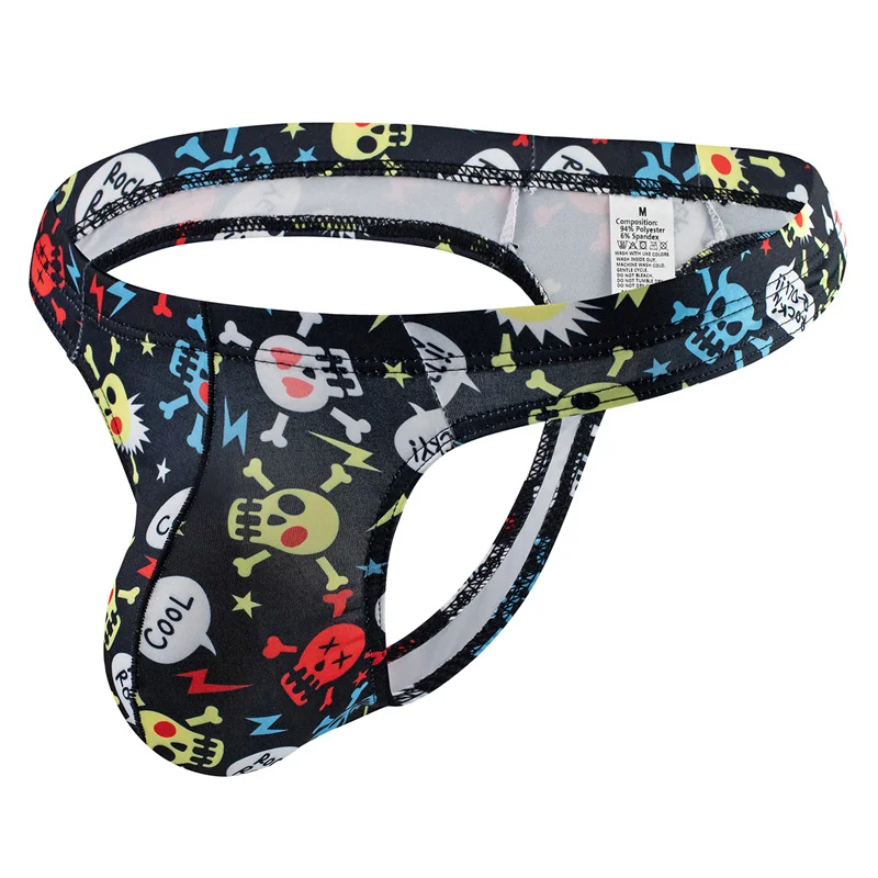 

Mens Thong Underwear Sexy Low Waist Print U-convex Pouch Men Thongs & G-Strings Tangas Hombre Ropa Interior T-back Thongs