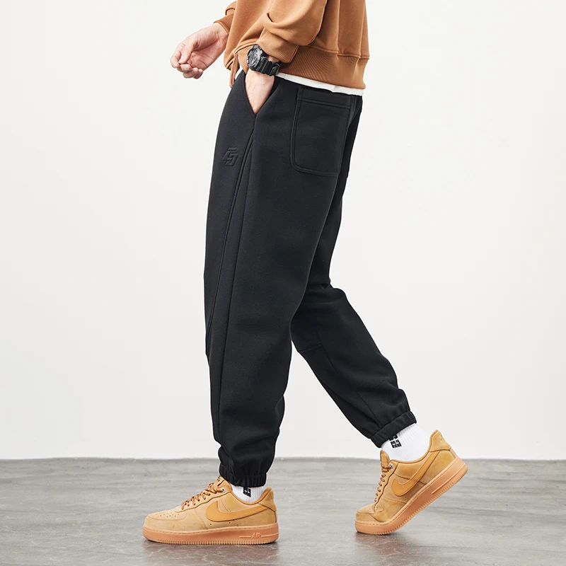 2023 Autumn New Men's Casual Fashion Sports Trend Casual Pants Tie Feet Knitted Pants Loose Fit Sports Pants