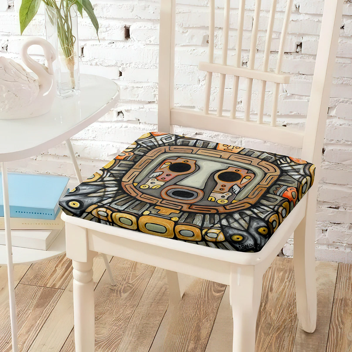 Mexican Mayan Art Print Chair Cushion Cotton Sitting Cushions Durable Comfy Armchair Recliner Floor Pillow Chairs Pad Home Decor