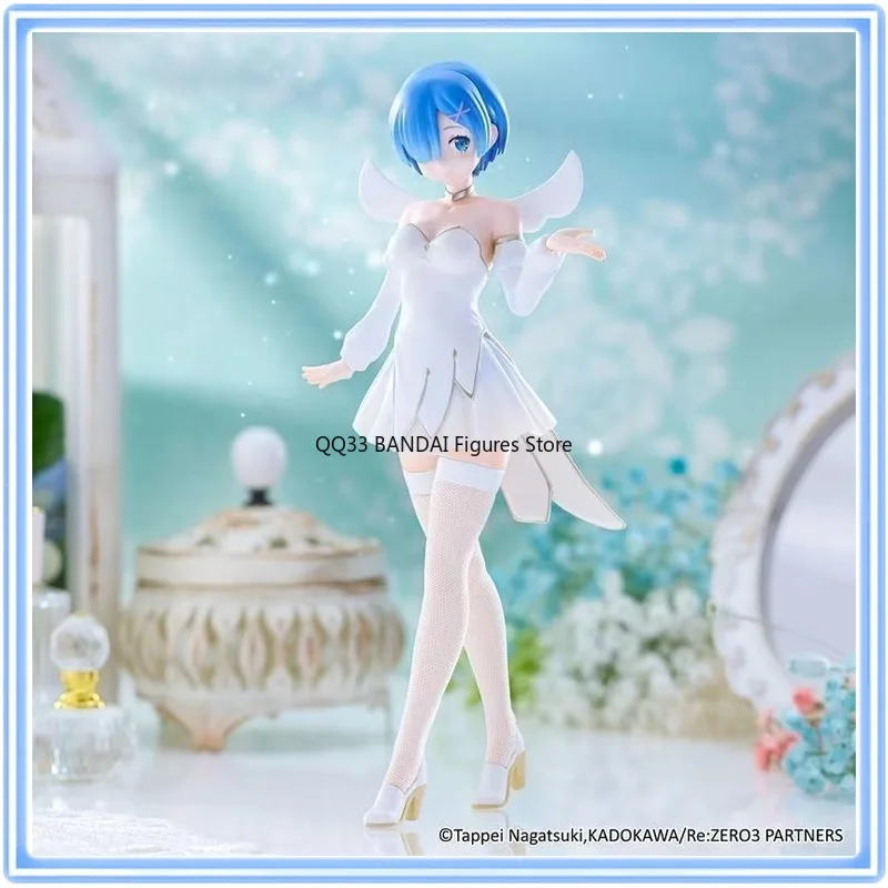 Genuine Original Anime Re:Life in A Different World From Zero Rem BiCute Pure Little Wings Action Model Desktop Decoration