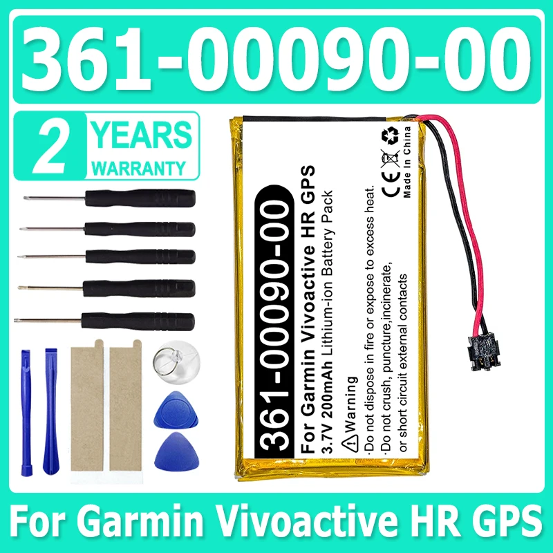 

3.8V 200mAh 760Wh 361-00090-00 Replacement Battery 361-00090-00 US302135H5 Battery For Garmin Vivoactive HR GPS Watch Batterie