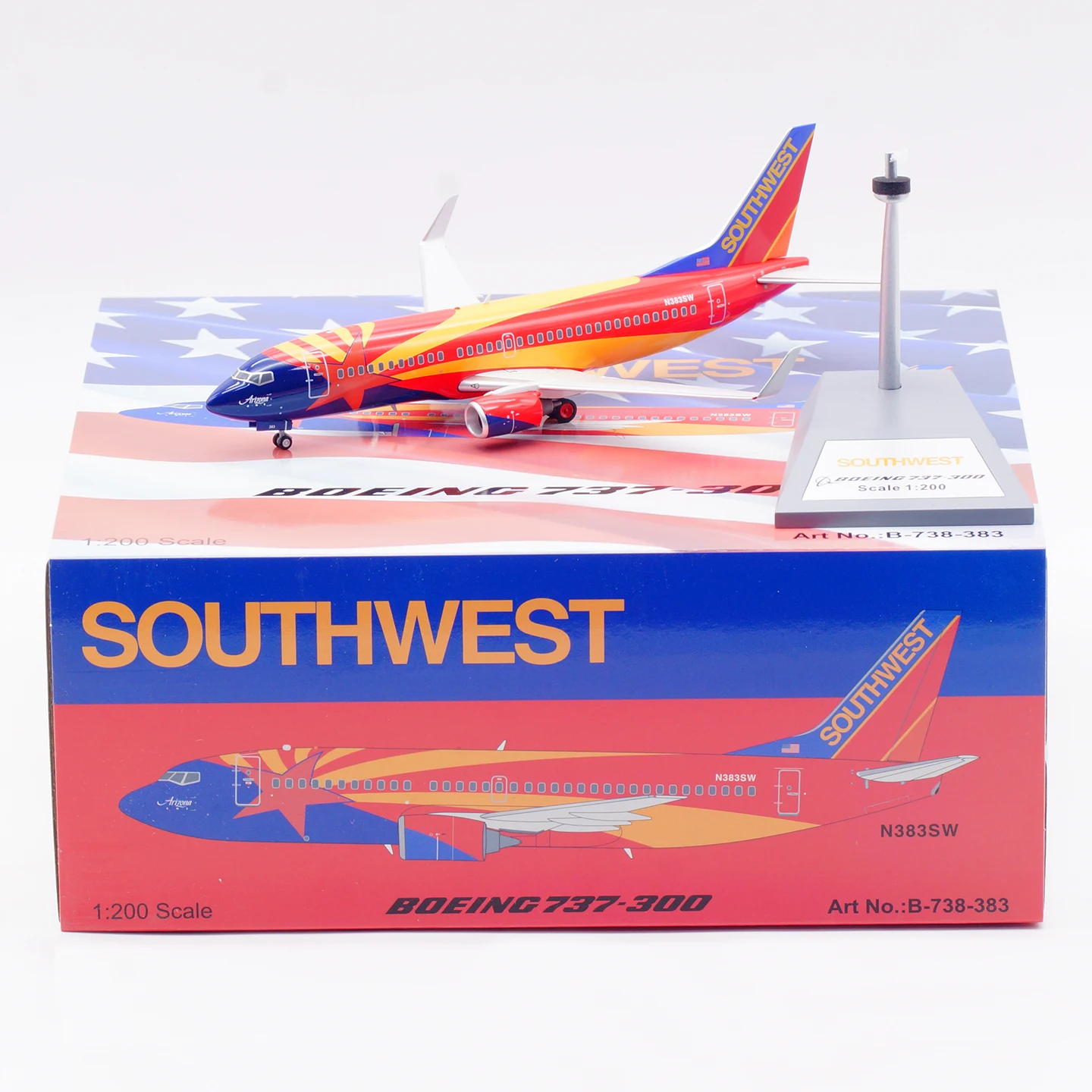 

B-738-383 Alloy Collectible Plane Gift B-Models 1:200 Southwest Airlines Boeing B737-300 Diecast Aircraft Jet Model N383SW