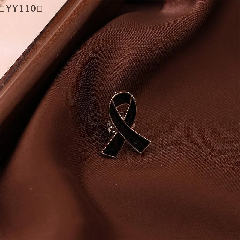 [-YY110」 10 قطعة شريط أسود شارة بدبوس بروش جنازات تذكارية دبوس شريط مطلي بالمينا سبيكة شارة بدبوس بروش الملابس الإكسسوار دبوس