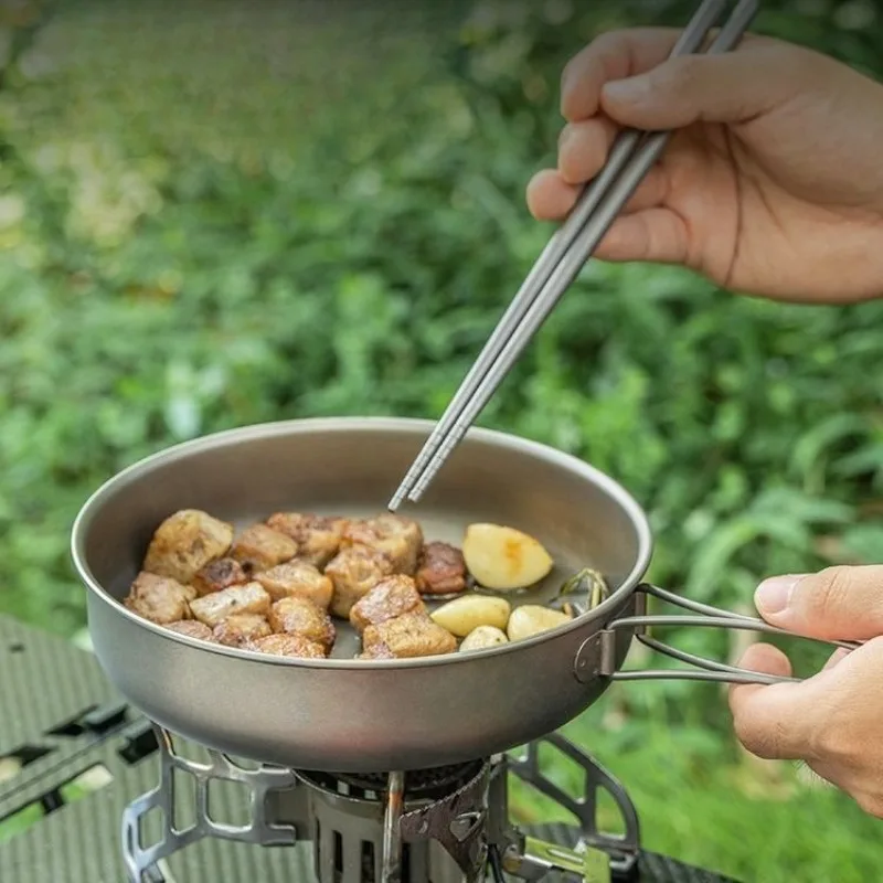 

Pans, outdoor camping household folding wok, non-slip cookware, camping portable