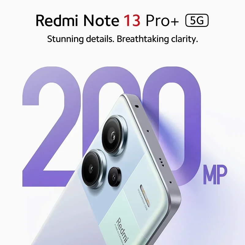 Globale Version Xiaomi Redmi Note 13 Pro Plus 5G 200 MP OIS-Kamera 120 Hz 1,5 K gebogenes Display MediaTek Dimensity 7200-Ultra IP68