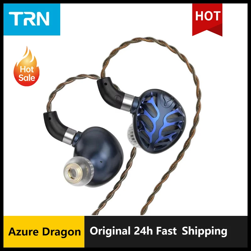 Pre-order TRN Azure Dragon IEMs HiFi Earphone 14.6mm Second-Gen Flagship Planar Diaphragm Driver Wired Earbuds for Audiophiles