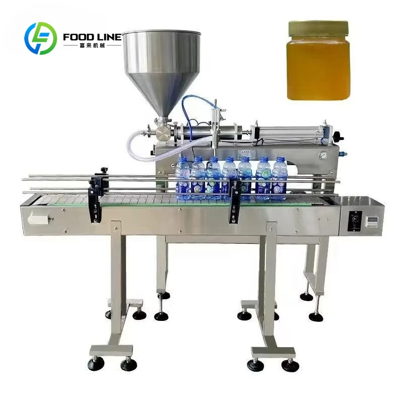 Customized Automatic Yogurt Spice Bottle Milk Can Liquid Paste Filling Machine Production Line With Conveyor for Shampoo