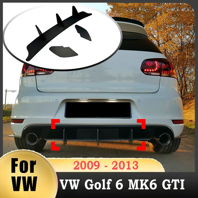 

For Volkswagen VW Golf 6 MK6 GTI 2009 2010 2011 2012 2013 Car Rear Bumper Diffuser Rear Side Splitters Spoiler Lip Body Kits