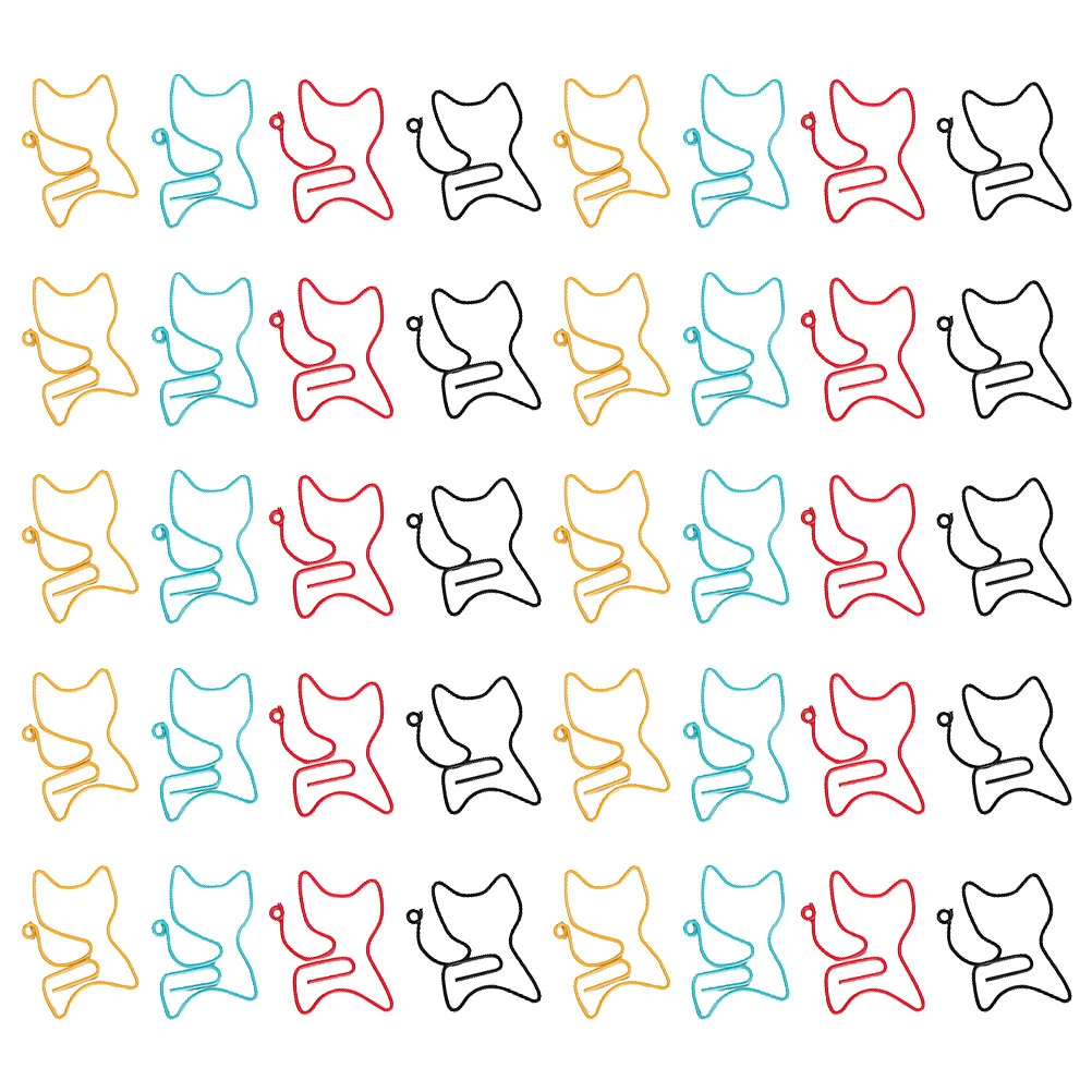 50 قطعة من مشابك الورق على شكل قطة، مشابك مرجعية ملونة إبداعية لمكتب المدرسة، مشبك مذكرة، لوازم مكتبية، مستلزمات مكتبية #3