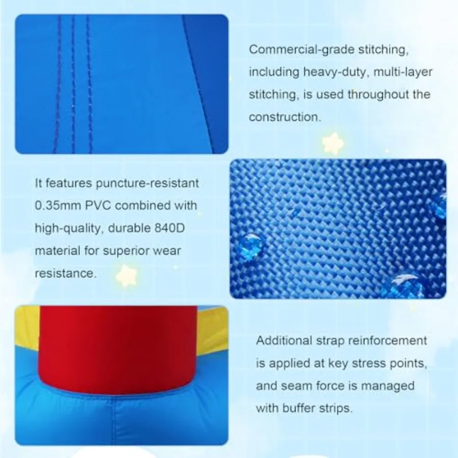 Bounce House with Double SlideLarge Jump House for Inflatable Bouncer with Air Blower Indoor Outdoor Bouncy Castle for Backyard