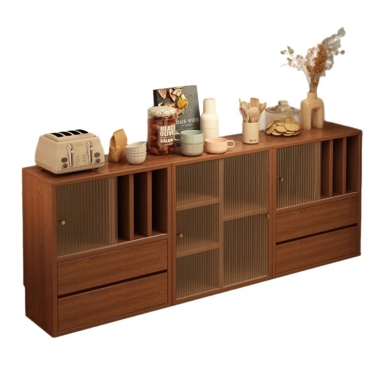 

Solid wood sideboard integrated wall storage living room for home use