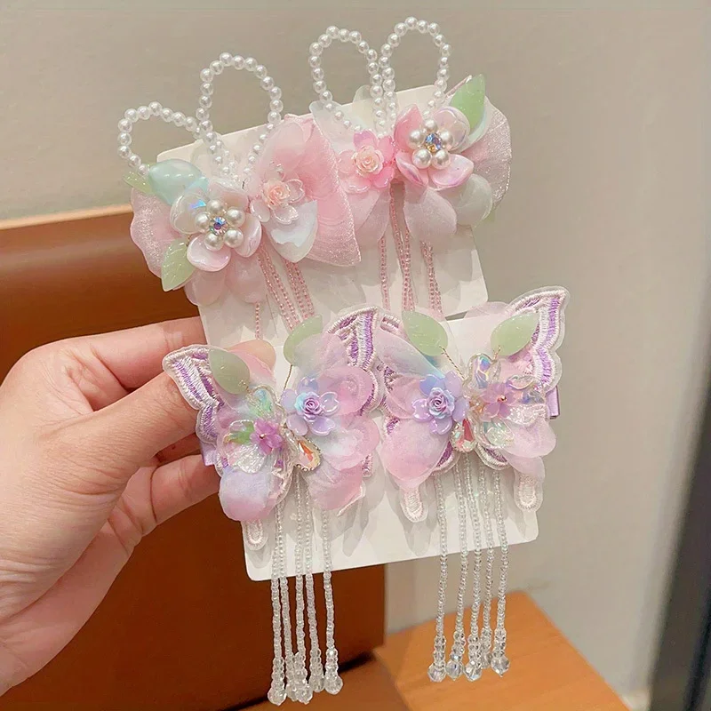 

Kids Accessories Poetic Fluttering Butterfly Clip: Silk Tassel Han Accessory Baby Hair Accessories Hair Pins and Clips
