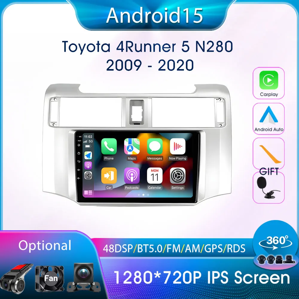 

Car Intelligent Systems Toyota 4Runner 5 N280 2009-2020 Carplay GPS Navigation Car Radios Android Auto DSP FM Autoradio 4G WIFI