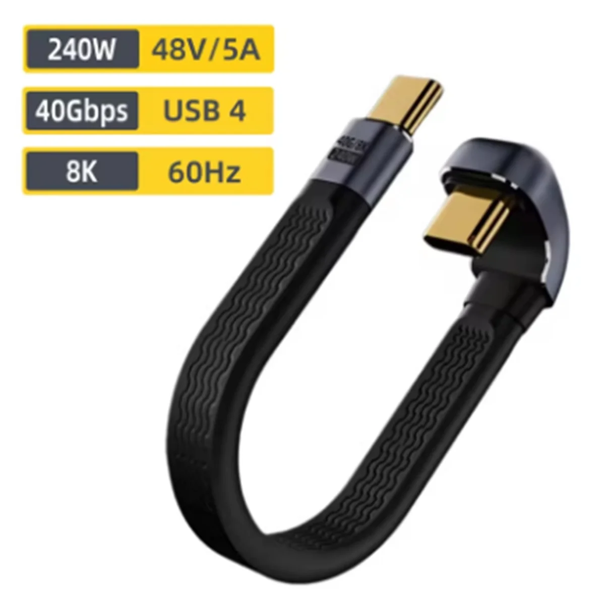 ABJZ PD 240 Вт 5A Тип C к USB C Кабель для быстрой зарядки USB 4,0 40 Гбит/с 8K Кабель для передачи данных Шнур