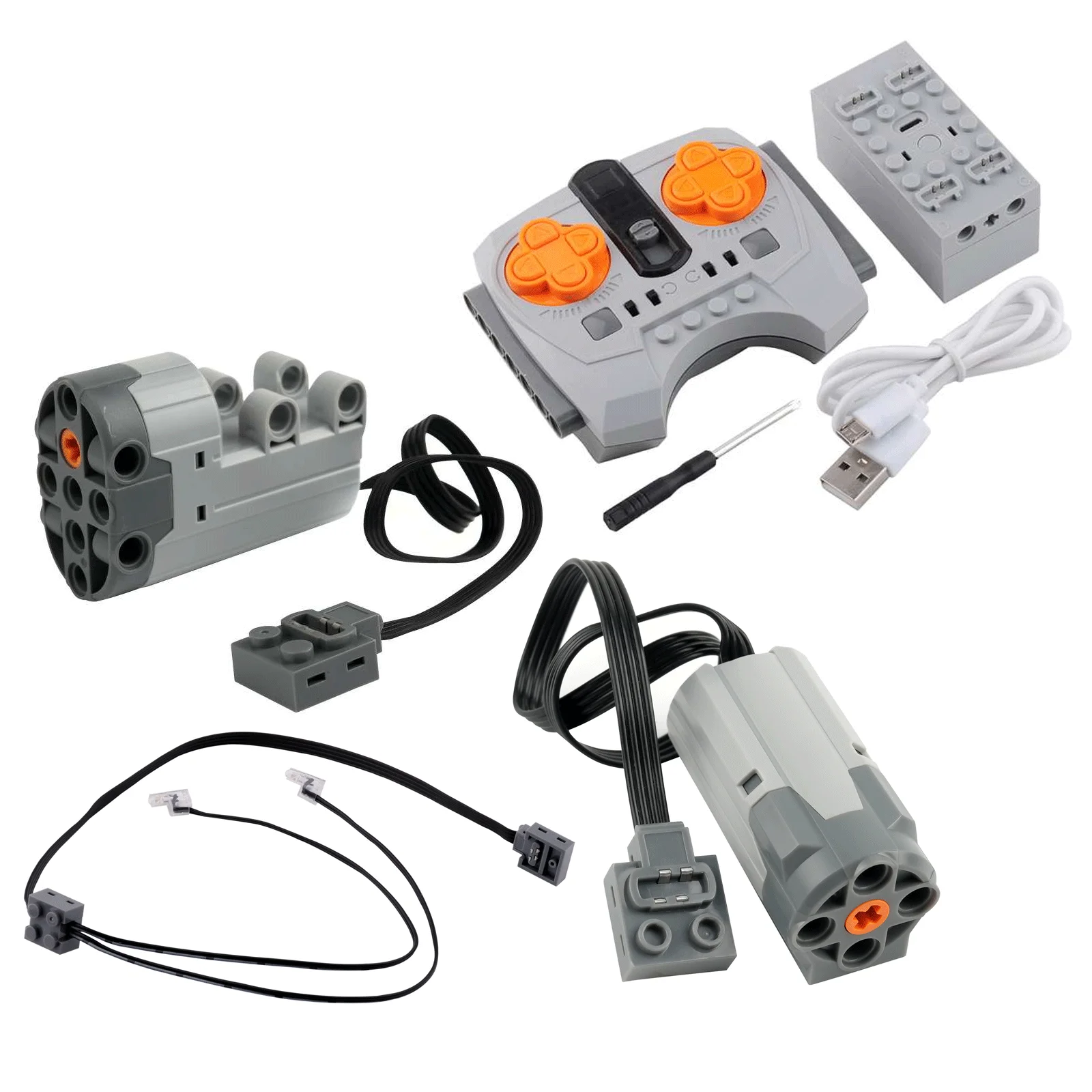 

MOC PF 2,4G Пульт дистанционного управления скоростью Приложение Литиевый аккумуляторный блок Светодиодная удлинитель 8870 M Двигатель 8883 Серводвигатель 88004