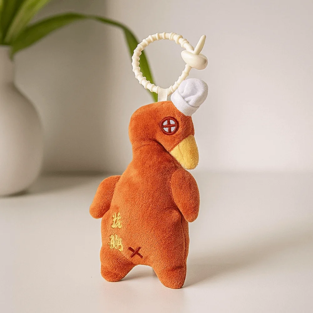 Collezione di portachiavi per anatra arrosto in cotone PP. Comodo portachiavi per anatra arrosto, ornamenti appesi, ciondolo per borsa con animali di peluche