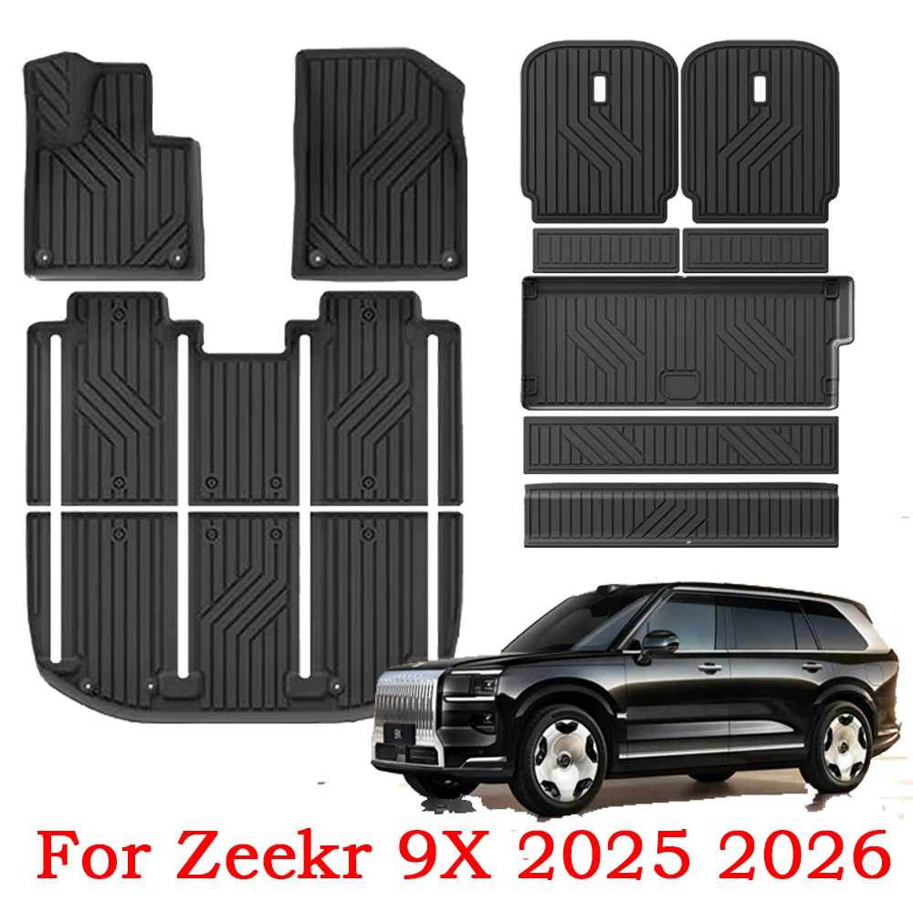 Floor Mats & Cargo Liner for 2025 2026 Zeekr 9X  Accessories TPE All Weather Protection Floor Liners Trunk Mat Car Mats