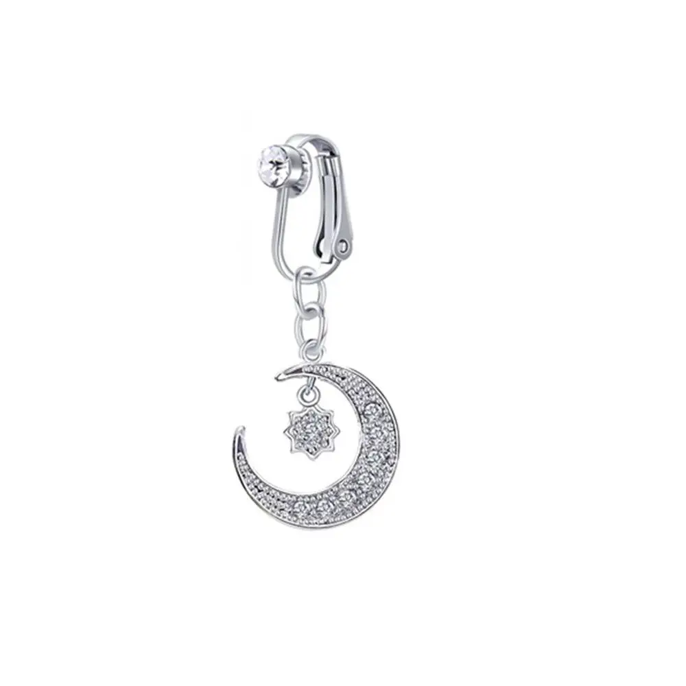 女性軟骨クリップへそリングイヤリングクリップ偽腹リングへそクリップへそリングボディジュエリー