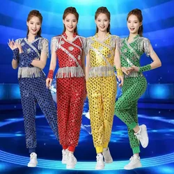 Modern Sequin Hip Hop Jazz Dance Dress for Women Stage Performance Street Dance Costumes DS Set Rave Outfit Gogo Dj Clothing