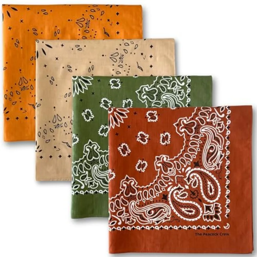 

The Peacock Crew Premium St Cotton Bandanas for Men and Women Paisley x Inch