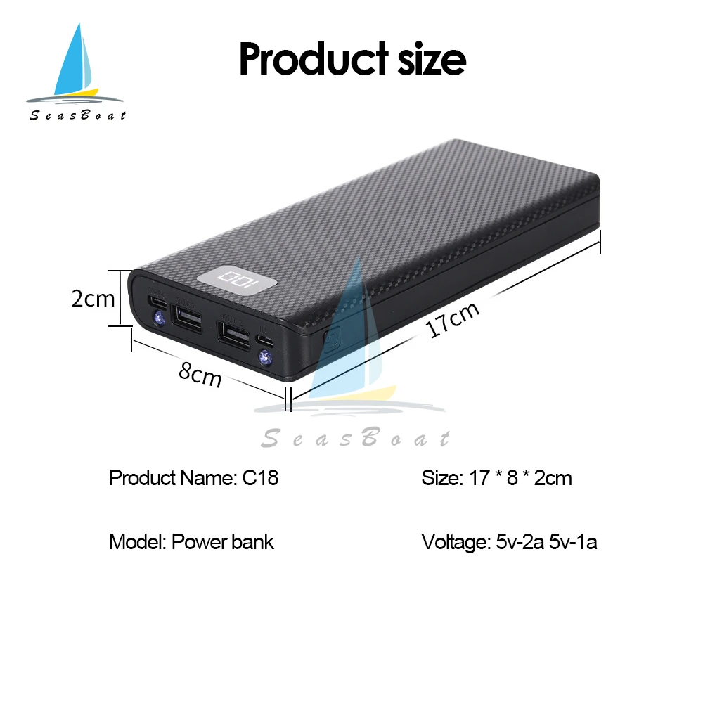 8*18650 Power Bank Case Dual USB Battery Box Mobile Phone Charger DIY Shell 18650 Battery Holder Charging Storage Box