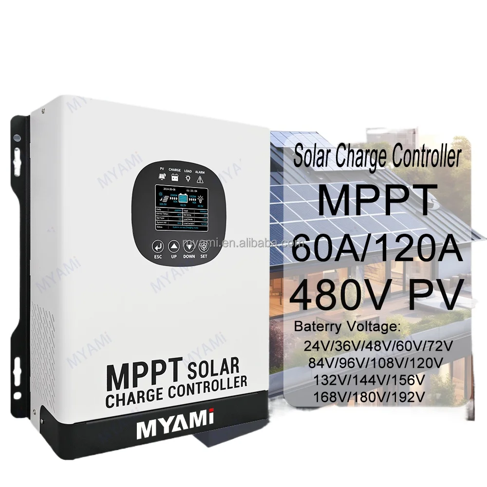 MYAMi MPPT Solar Charge Controller 60A Or 120A 480V PV Input AutoAdjusts To 24V/36V/48V Supports 108V192V Batteries