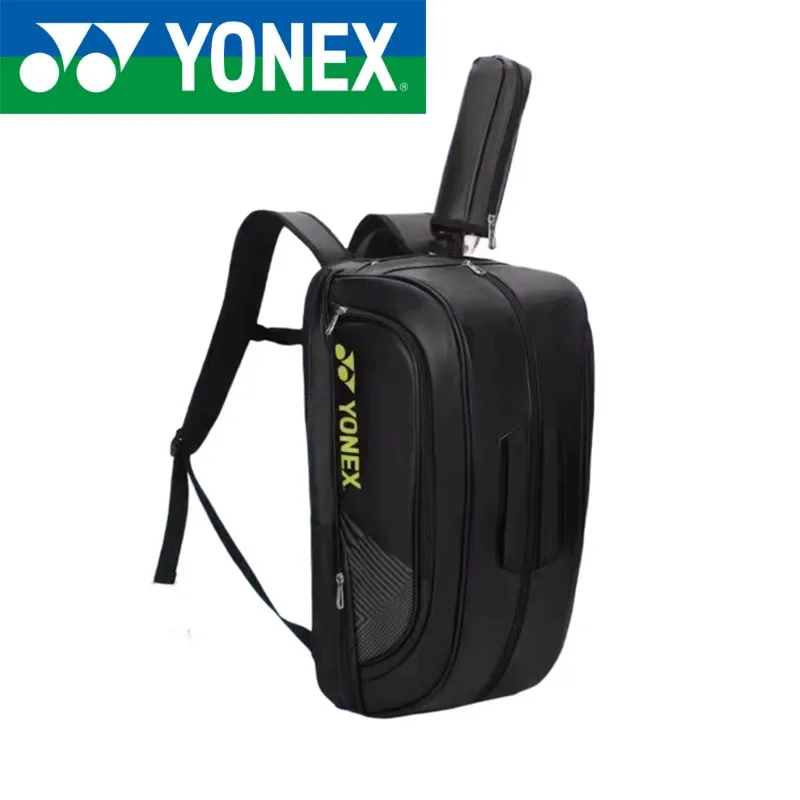 YONEX-Mochila deportiva de alta calidad para raqueta de bádminton, bolso de hombro de cuero para tenis, 4-6 piezas, ajuste multifuncional