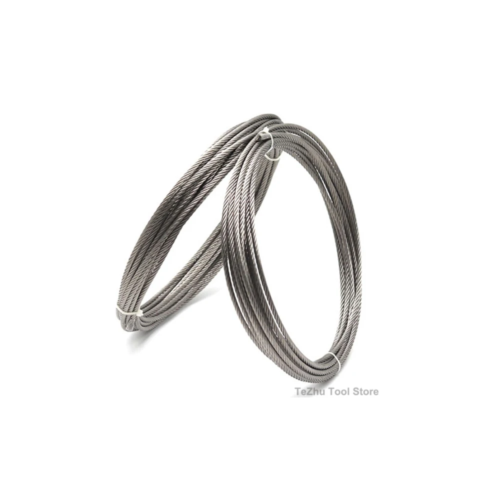 304 Stainless Steel Soft Wire Rope Cable Diameter 1.0mm-20mm Crane Wire Rope lifting And Hoisting Rope 7x19 Structure