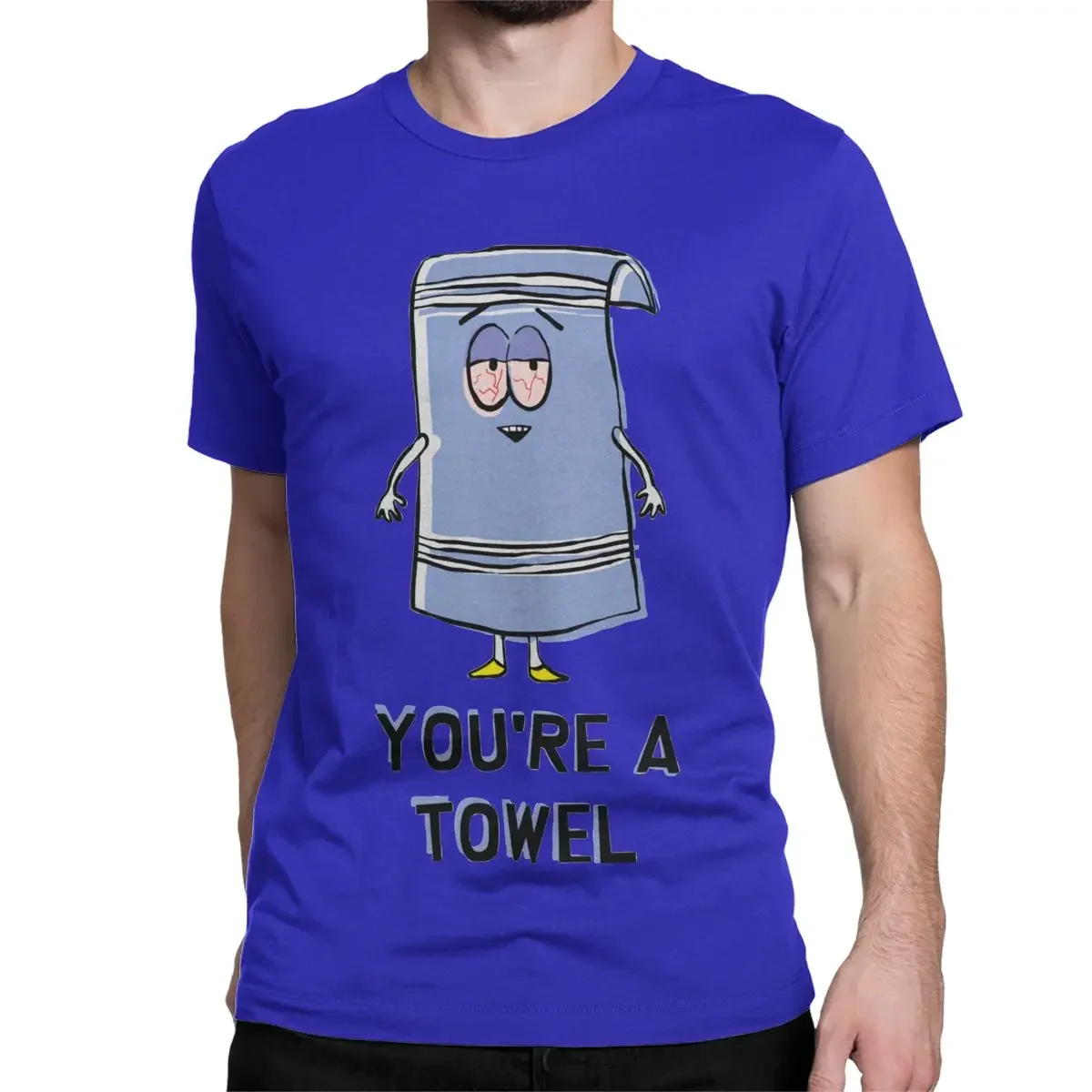 Cartoon Cotton Clothes Vintage Short Sleeve Crewneck Tees Plus Size T-Shirt Style Men Southpark Towelie You Are A Towel T Shirts