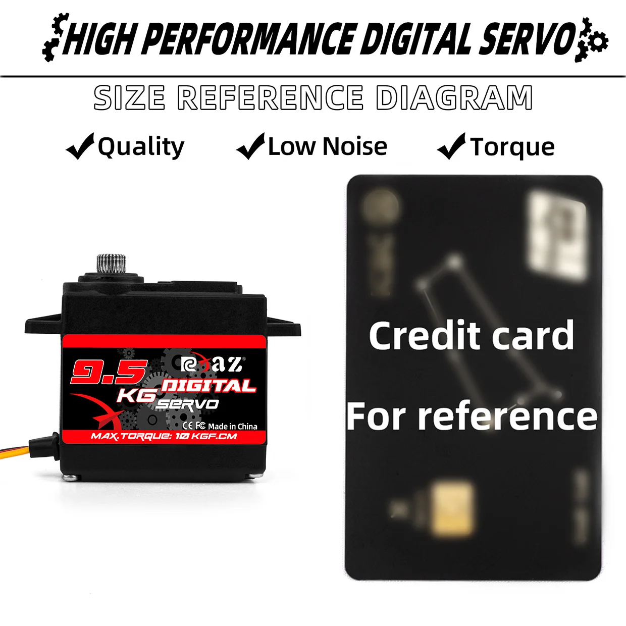 RCXAZ 9.5KG Digital High-Speed Servo Motor Servo Motor Control 180° Metal Gear Servo for Smart Cars Robots Boats RC Helicopters