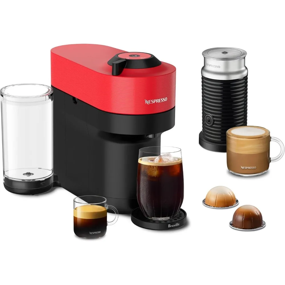 Nespresso Vertuo POP+ by Breville with Milk Frother, Red