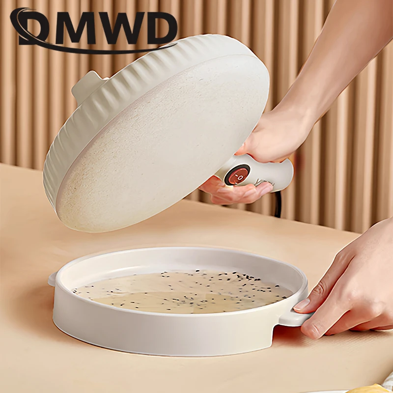 Mini máquina eléctrica automática para hacer crepé, cocina para pastel de primavera, plancha antiadherente para Pizza, sartén para panqueques, olla para hornear, parrilla, plato de cocina EU