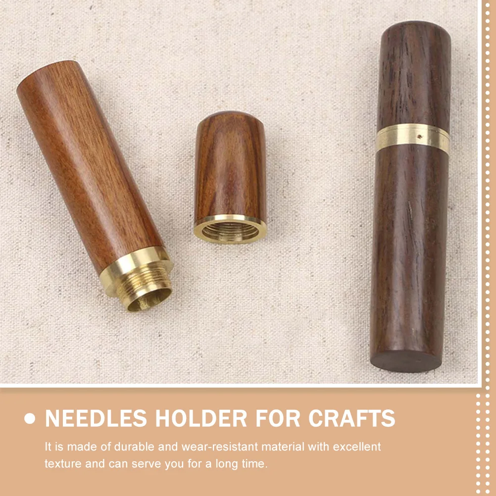 4pcs Sewing Needle Box Wooden Needle Case Threading Needles Holder Storage Container For Crafts Embroidery Tool Supply