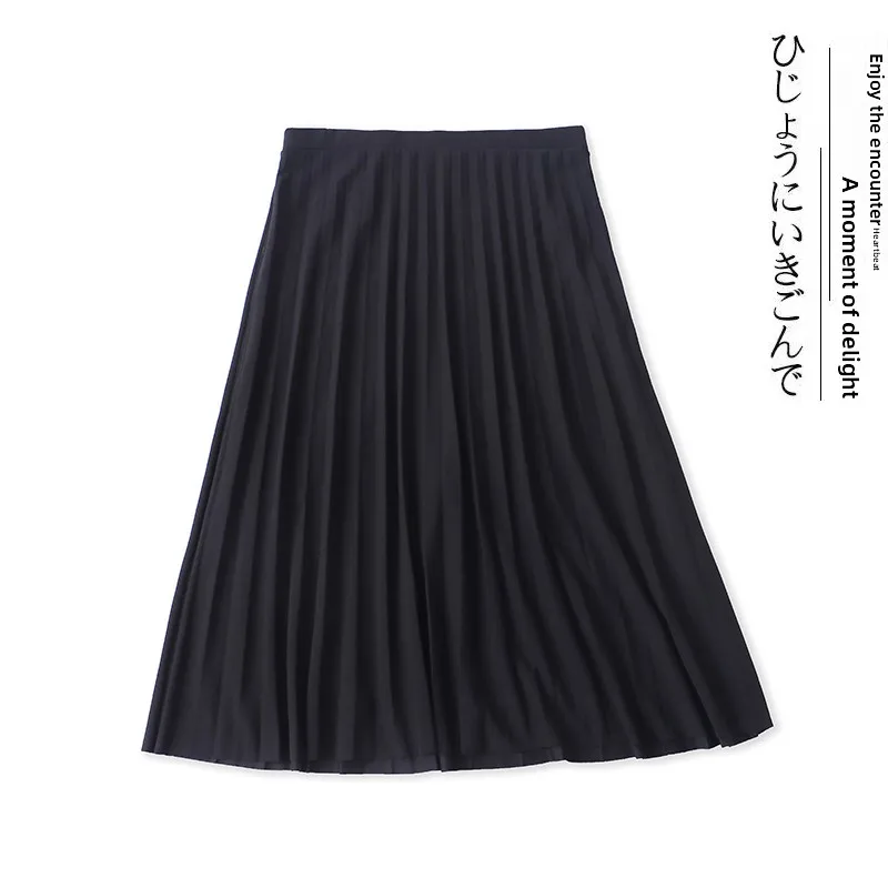 

Faion High-waist Pleated Skirt Pure Color A-line Skirt Loose Design Summer New Sle for Women Ele Silhouette