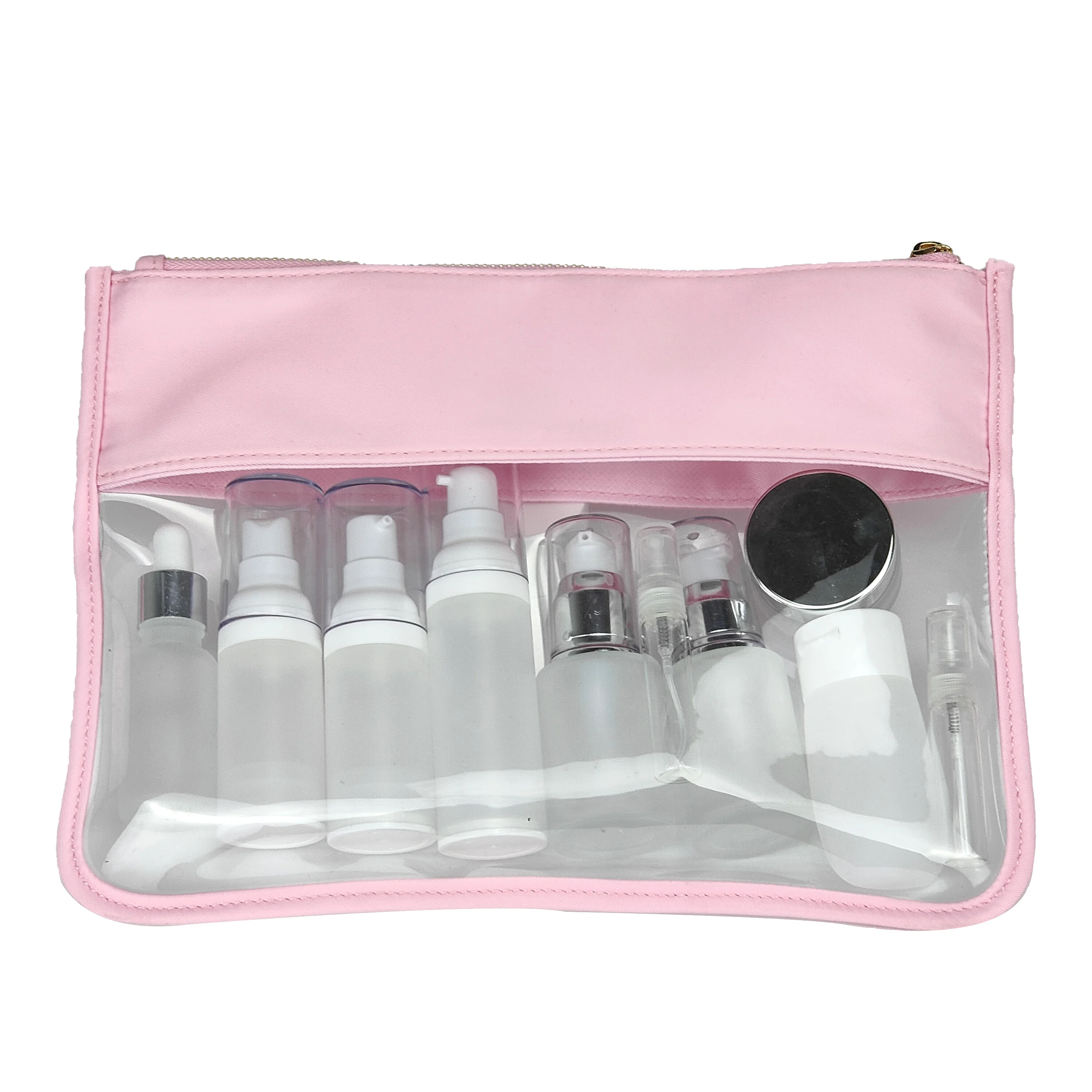 

New Half-length Transparent Storage Bag, Easy to Carry Snacks,Toiletries, Cosmetics, Mobile Phones S M