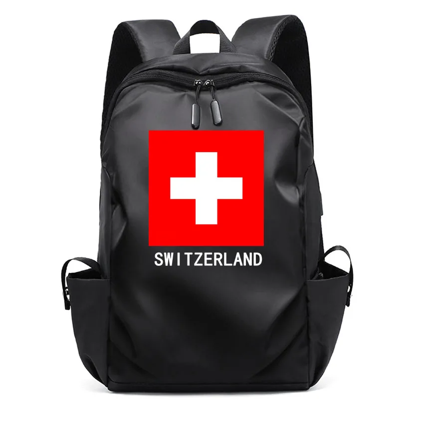 

Travel for Women Man Carry On Backpack Laptop Unisex Backpack College Bag Casual Switzerland Flag Print Love Country Rucksack